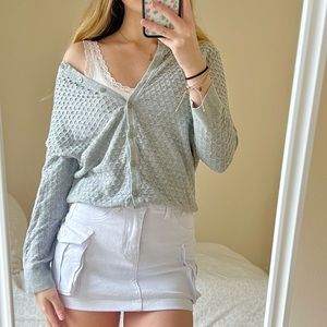 Merona 3/4 Sleeve Grey Cardigan